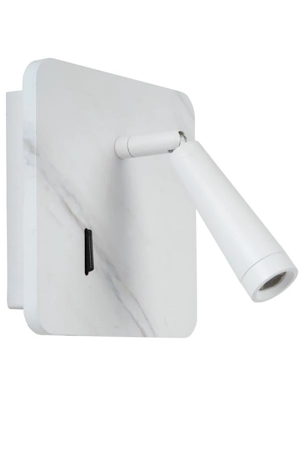 Lucide OREGON - Bettlampe - LED - 1x4W 3000K - Mit USB-Ladepunkt - Weiß - UIT